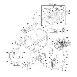 Main Unit Diagram and Parts List for 030732-00  Briggs and Stratton Generator